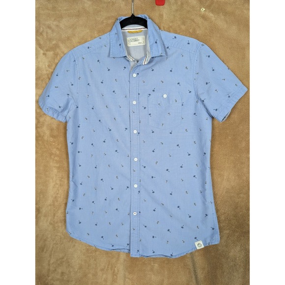 Free Planet Button Up Mens Medium With Hula Girls - Picture 1 of 4